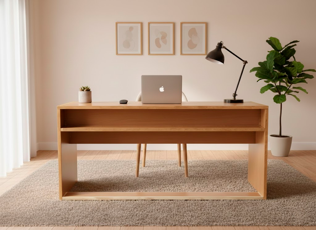 Escritorio minimalista de madera